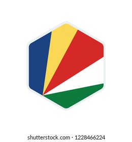Seychelles flag. Seychelles hexagon flag.