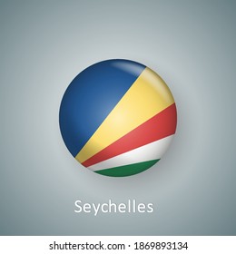 Seychelles flag icon circle 3d gradient isolated