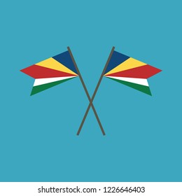 Seychelles flag icon in flat design. Independence day or National day holiday concept.