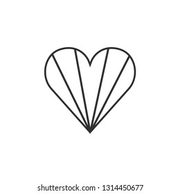 Seychelles flag icon in a heart shape in black outline flat design. Independence day or National day holiday concept.
