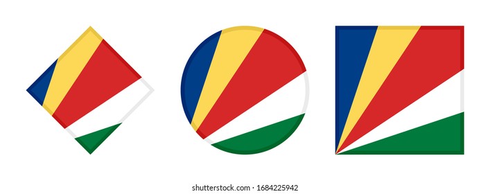 seychelles flag icon set. isolated on white background