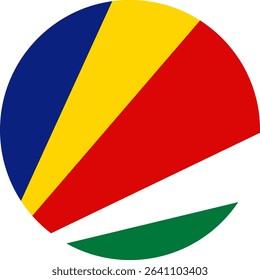 Seychelles flag illustrator national of round
