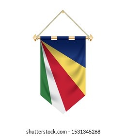 The Seychelles flag isolated on the white background.