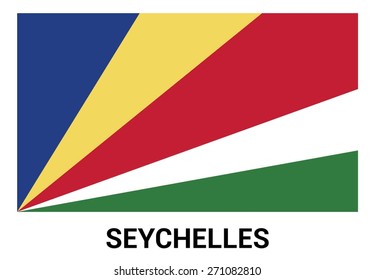 Seychelles flag isolated vector in official colors and Proportion Correctly. country's name label in bottom
