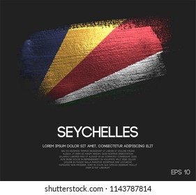 Seychelles Flag Made of Glitter Sparkle Brush Paint Vector