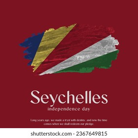 Bandera de las Seychelles hecha con un vector de pincel brillante, celebrando el Día de la Independencia de Seychelles.