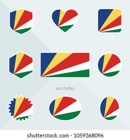 Seychelles flag. National flag of Seychelles.  Seychelles vector flag button.