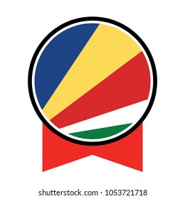 Seychelles flag, official colors and proportion correctly. National Seychelles flag. Vector illustration