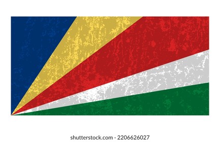 Seychelles flag, official colors and proportion. Vector illustration.