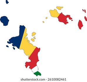 Seychelles flag on map illustration, transparent vector
Seychelles national flag over map, vector graphic
Seychelles country flag on world map, vector illustration