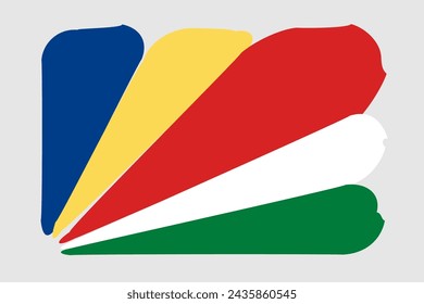 Seychelles flag - painted design vector illustration. Vector brush style