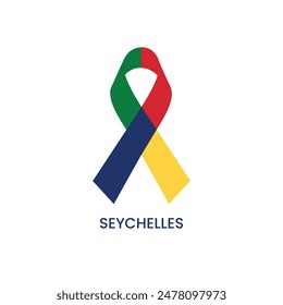 Seychelles  flag ribbon vector design.