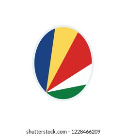 Seychelles flag. Seychelles round flag.