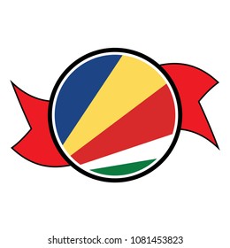 Seychelles flag in round button of icon. flag logo of Seychelles emblem isolated on white background, Seychelles national concept sign, Vector illustration.