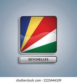 Seychelles flag square button vector illustration