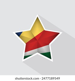 Seychelles Flag Star Shape Icon