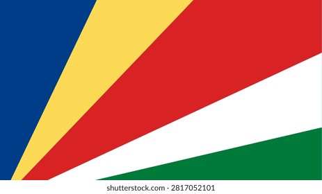 Seychelles  Flag , Flag of Seychelles state symbol isolated on background national banner. Greeting card National Independence Day of the Republic of Seychelles . Illustration banner with realistic state flag.