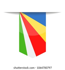 Seychelles Flag Vector Bookmark Icon - Illustration
