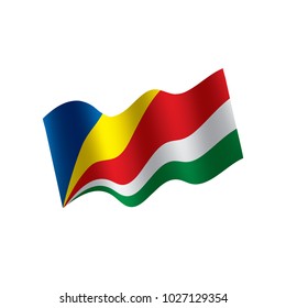 Seychelles flag, vector illustration on a white background
