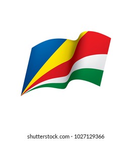 Seychelles flag, vector illustration on a white background