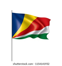 Seychelles flag, vector illustration on a white background
