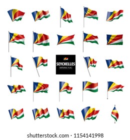 Seychelles flag, vector illustration on a white background