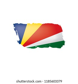 Seychelles flag, vector illustration on a white background.