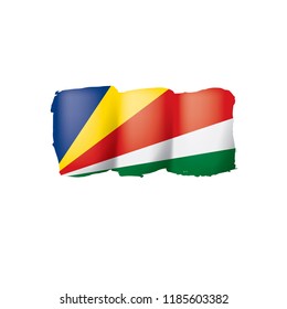 Seychelles flag, vector illustration on a white background.