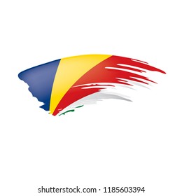 Seychelles flag, vector illustration on a white background.