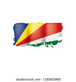 Seychelles flag, vector illustration on a white background.