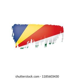 Seychelles flag, vector illustration on a white background.
