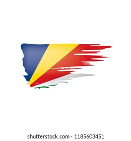 Seychelles flag, vector illustration on a white background.