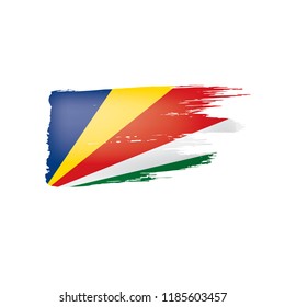 Seychelles flag, vector illustration on a white background.