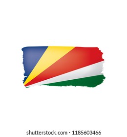 Seychelles flag, vector illustration on a white background.