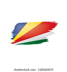 Seychelles flag, vector illustration on a white background.
