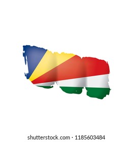 Seychelles flag, vector illustration on a white background.