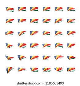 Seychelles flag, vector illustration on a white background.
