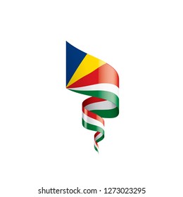 Seychelles flag, vector illustration on a white background