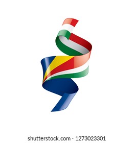 Seychelles flag, vector illustration on a white background