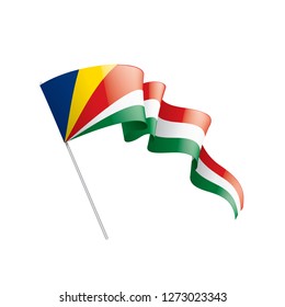 Seychelles flag, vector illustration on a white background