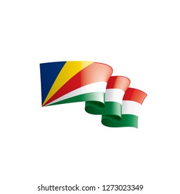 Seychelles flag, vector illustration on a white background