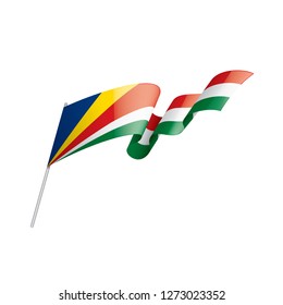 Seychelles flag, vector illustration on a white background