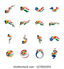 Seychelles flag, vector illustration on a white background