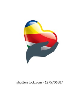 Seychelles flag, vector illustration on a white background