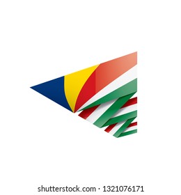 Seychelles flag, vector illustration on a white background