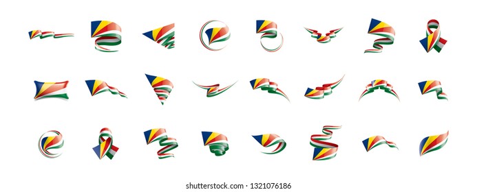Seychelles flag, vector illustration on a white background
