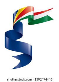 Seychelles flag, vector illustration on a white background