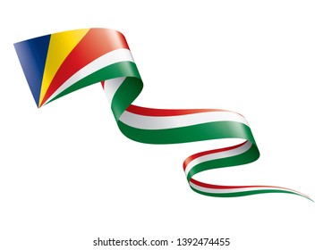Seychelles flag, vector illustration on a white background
