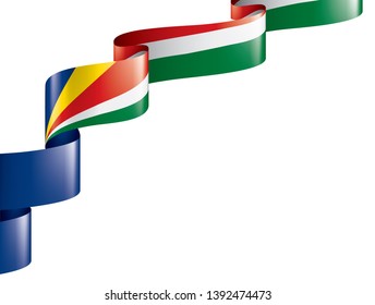 Seychelles flag, vector illustration on a white background