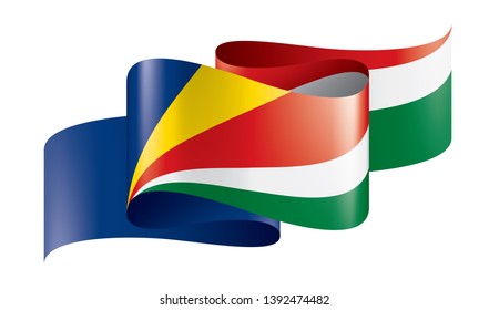 Seychelles flag, vector illustration on a white background